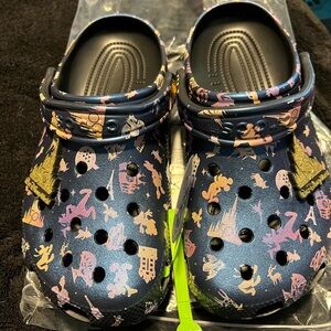 Crocs Blue Patterned 50th Anniversary Walt Disney World Clogs NWT